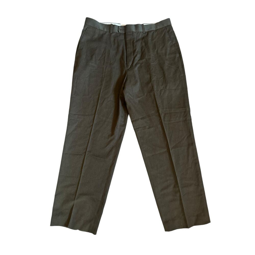 Von Furstenberg Forest Green Brown Flat Front Slacks/Trouser, Men’s  42L x 32”I
